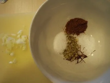 Rezept: Lammkoteletts mit zweierlei Saucen von Paprika und Safran-Basmatireis Bild Nr. 6 Lammkoteletts mit zweierlei Saucen von Paprika und Safran-Basmatireis - Rezept - Bild Nr. 6