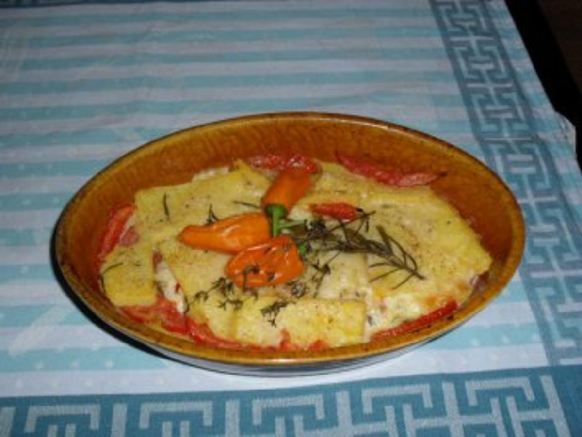 Polenta mit Tomaten, Mozarella, Kräutern und Parmesankäse - Rezept - Bild Nr. 7