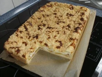 Pfirsichkuchen mit Streuseln - Rezept