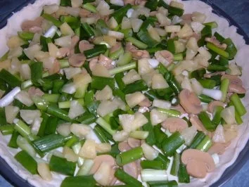 Rezept: Pizza......mit Frühlingszwiebeln...Ananas und Schinken Bild Nr. 2 Pizza......mit Frühlingszwiebeln...Ananas und Schinken - Rezept - Bild Nr. 2