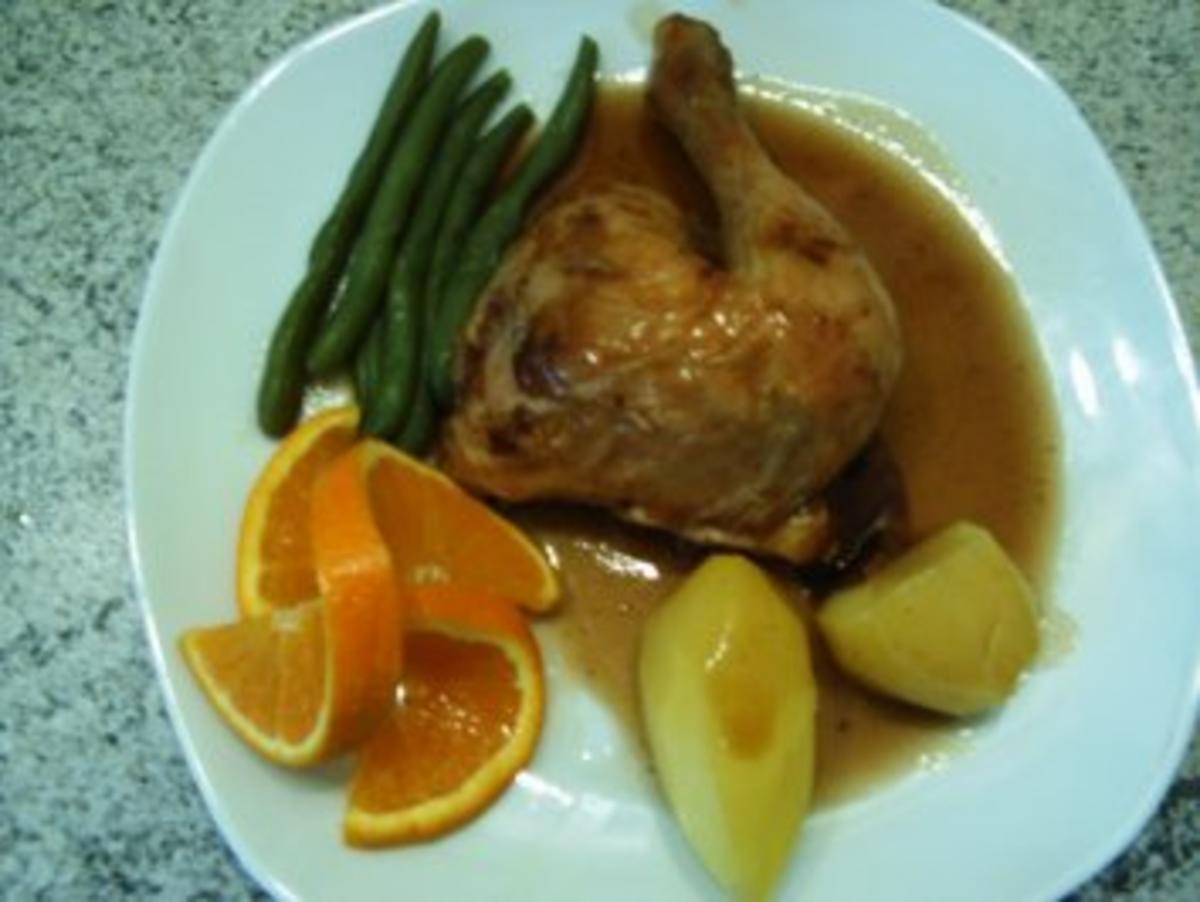 Würzhähnchen mit Orangen - Rezept