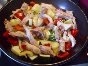 Rezept: Paprika-Zucchini-Hähnchenfleischpfanne Bild Nr. 5 Paprika-Zucchini-Hähnchenfleischpfanne - Rezept - Bild Nr. 5