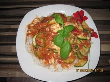 Schnelle Zuchini-Reis Pfanne - Rezept