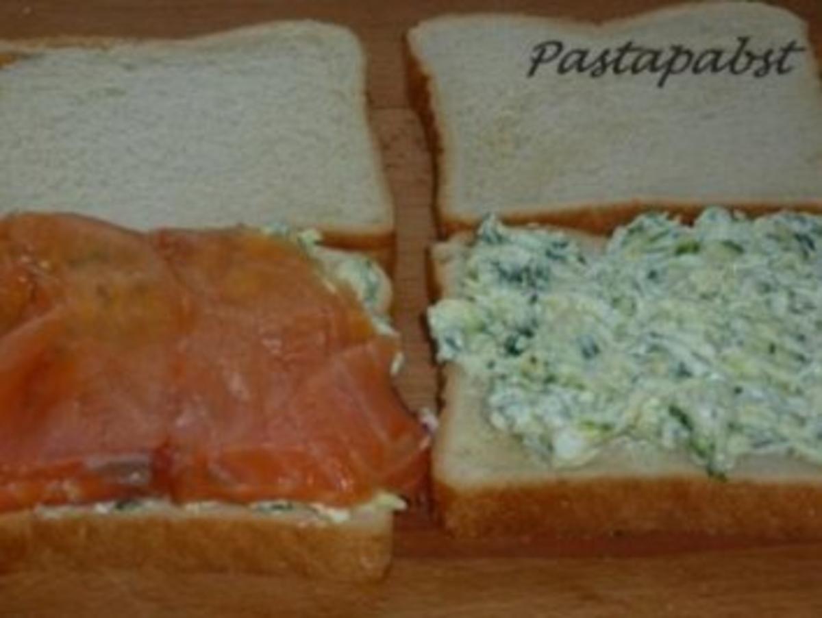 Lachs-Sandwich mit Zucchini-Frischkäsecreme - Rezept - Bild Nr. 2