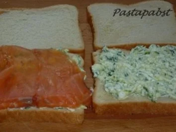 Rezept: Lachs-Sandwich mit Zucchini-Frischkäsecreme Bild Nr. 2 Lachs-Sandwich mit Zucchini-Frischkäsecreme - Rezept - Bild Nr. 2