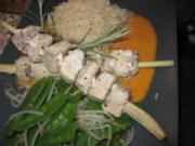 Rotes Thai-Curry mit Zitronengras-Seelachsfilet-Spieße - Rezept