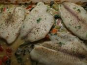 Ofengemüse mit Fisch - Rezept