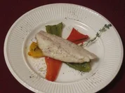 Gebratene Dorade auf buntem Paprikabeet - Rezept