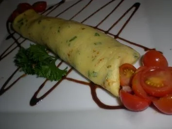 Steinpilz Fritata mit Putenstreifen - Rezept