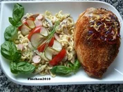 Rezept: Calvados-Hรคhnchen an Nudelsalat mit Apfelmayonaise Calvados-Hรคhnchen an Nudelsalat mit Apfelmayonaise - Rezept