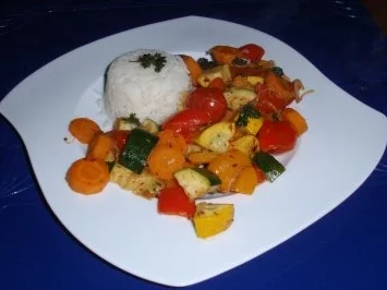 Rezept: Spätsommerliches Buttergemüse mit Basmatireis Bild Nr. 6 Spätsommerliches Buttergemüse mit Basmatireis - Rezept - Bild Nr. 6