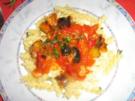Mediteranes Gemüse mit Schrimps auf Fusilli - Rezept