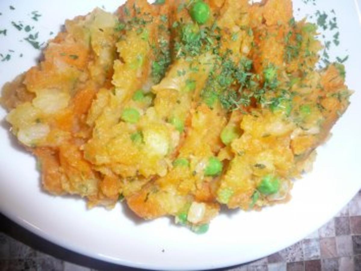 Herzhafter Gemüse-Kartoffel-Stampf - Rezept