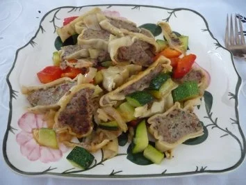 Pfannengerichte : Maultaschen-Pfanne - Rezept