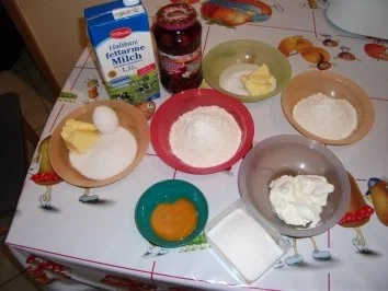 Kleiner Kirsch - Käsekuchen - für das Backblech 26 x 16 cm - Rezept