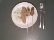 Putenspieße mit Erdnußsoße - Rezept