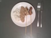 Putenspieße mit Erdnußsoße - Rezept