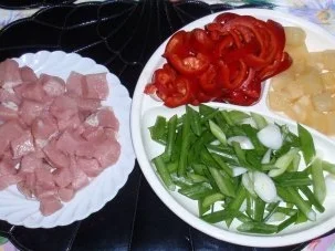 Rezept: Schweinefleisch süß/scharf mit einem Himalaya Basmatireis Bild Nr. 3 Schweinefleisch süß/scharf mit einem Himalaya Basmatireis - Rezept - Bild Nr. 3