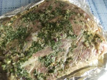 Jungschwein-Krustenbraten mit Salzkartoffeln und - Rezept - Bild Nr. 2