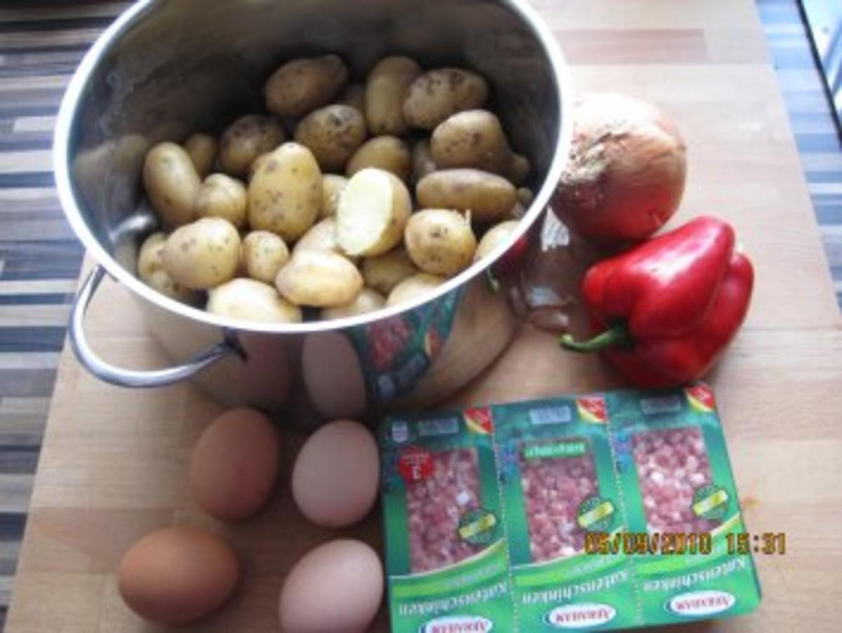 Bratkartoffeln mit Paprika und Schinkenwürfeln - Rezept - Bild Nr. 2