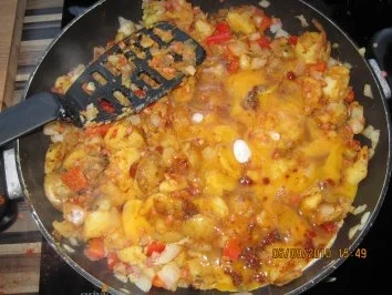 Bratkartoffeln mit Paprika und Schinkenwürfeln - Rezept - Bild Nr. 6