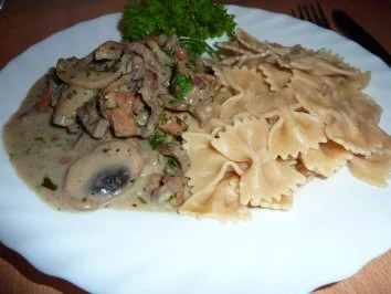 Fl/Rind: Geschnetzeltes mit Pilzen - Rezept