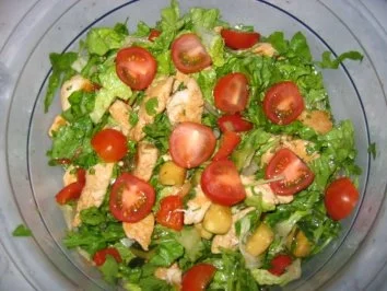 Grüner Salat mit Hähnchenbrust ala Elfi - Rezept