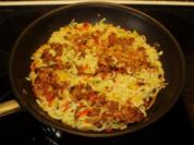 Pfannen - Tortilla mit Nudeln - Rezept