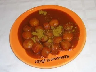 Currywurst in scharfer exotischer Sauce - Rezept