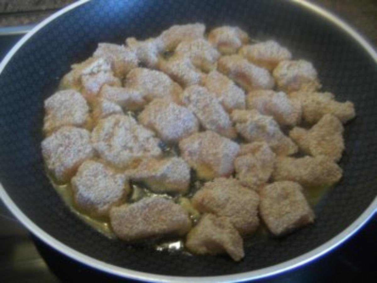 Chilli- Nuggets an einer fruchtig - süß - scharfen Sahnesoße - Rezept - Bild Nr. 2