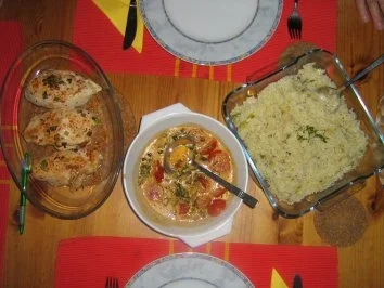 Hähnchenbrustfilet gefüllt auf Rucola-Tomatensauce an Basmatireis - Rezept - Bild Nr. 7