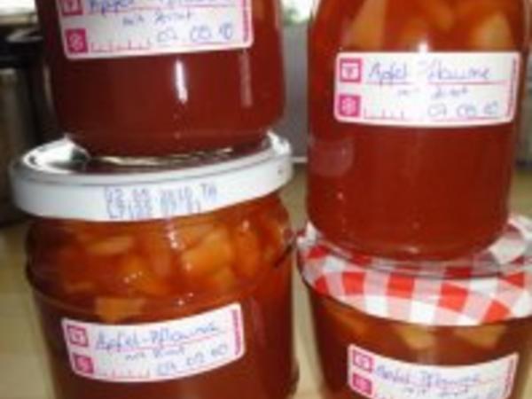Apfel Pflaumen Marmelade - einfach - 135 kcal/100g Apfel Pflaumen Marmelade - einfach - 135 kcal/100g