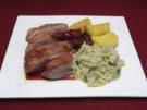 Barbarie-Entenbrust an Sauerkirschenjus mit Rahmwirsing und Polenta - Rezept
