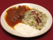 Rind mit Bohnenreis (Baghalipolo ba gusht) - Rezept