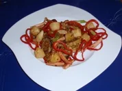 Rezept: Maultaschen-Pfanne süß/scharf Maultaschen-Pfanne süß/scharf - Rezept