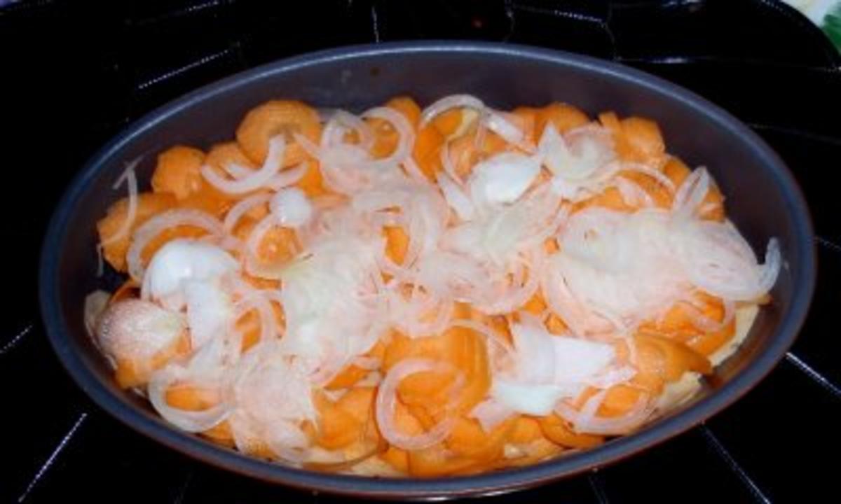 Kartoffelauflauf mit Gemüse und Wacholderschinken - Rezept - Bild Nr. 4