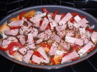 Rezept: Kartoffelauflauf mit Gemüse und Wacholderschinken Bild Nr. 5 Kartoffelauflauf mit Gemüse und Wacholderschinken - Rezept - Bild Nr. 5