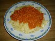 Bandnudeln mit Knackwurstsoße - Rezept