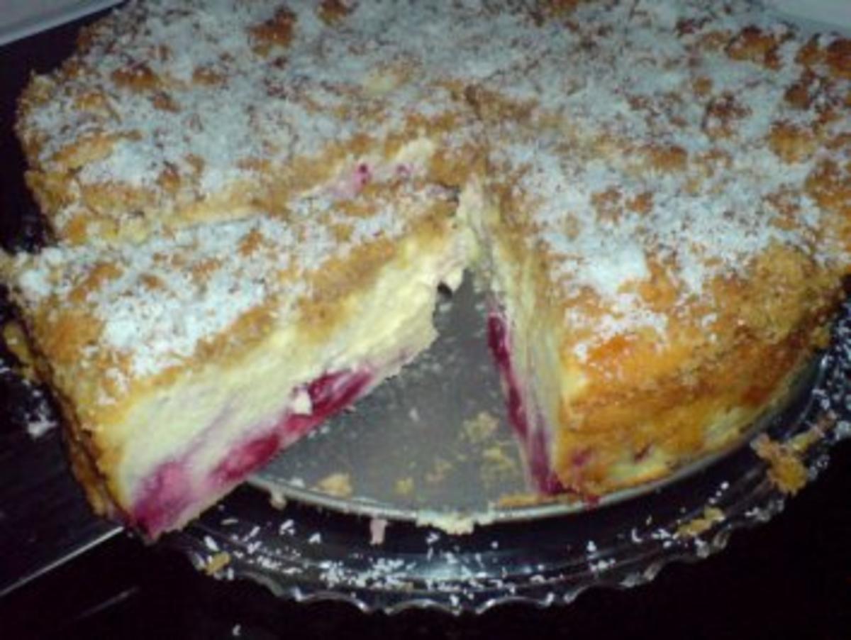 Quarktorte mit Himbeeren und Kokos - Rezept