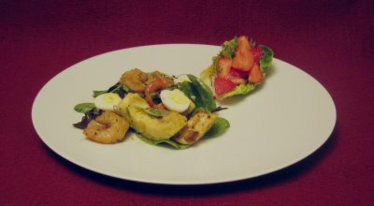 Avocado-Erdbeer-Salat mit Ingwer-Dressing - Rezept