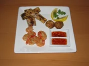 Kokosgarnelen, Zucchini und Champignons - Rezept