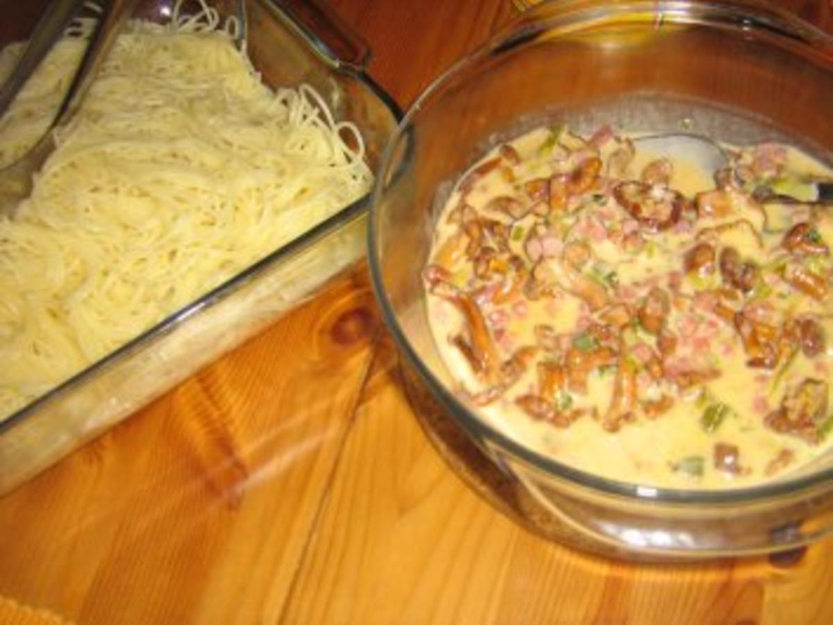 Capellini mit Pfifferlingen in einer Rahmsauce - einfach - 263 kcal/100g