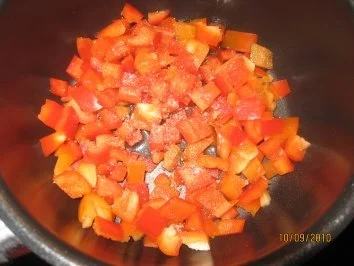 Lachsfilets auf  Linguine mit Paprikaschaumsoße - Rezept - Bild Nr. 2