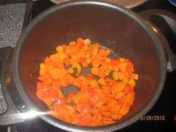 Lachsfilets auf  Linguine mit Paprikaschaumsoße - Rezept - Bild Nr. 4