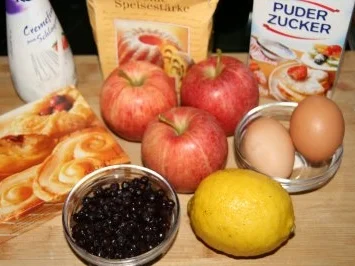 Kuchen: Apfel - Heidelbeer - Wähe mit Blätterteig - Rezept - Bild Nr. 2