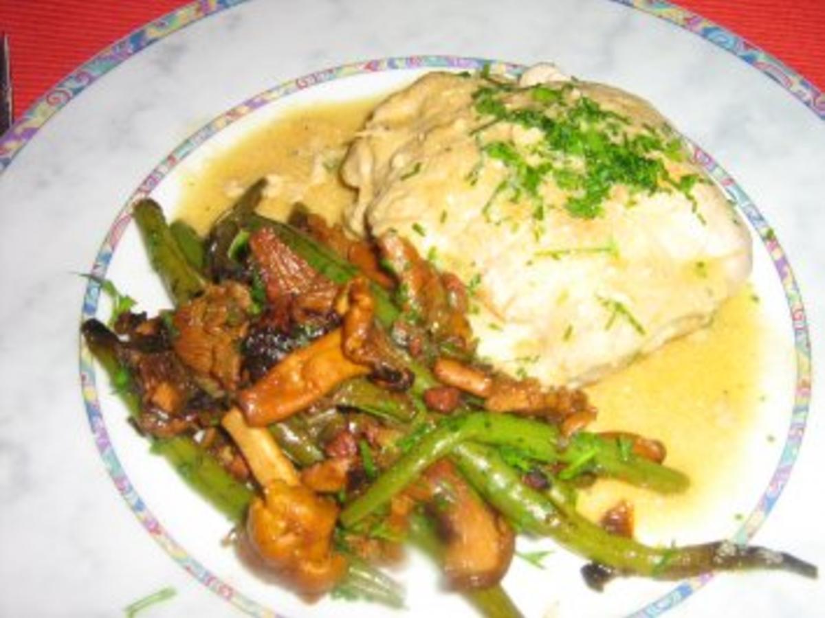 Schmetterlingssteak gefüllt mit Pfifferlingen an Bohnen Pfifferling ...