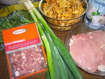 Schmetterlingssteak gefüllt mit Pfifferlingen an Bohnen-Pfifferling-Gemüse - Rezept - Bild Nr. 2