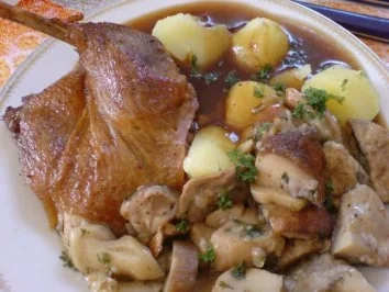 Rezept: Entenbraten mit Waldpilzgemüse Bild Nr. 2 Entenbraten mit Waldpilzgemüse - Rezept - Bild Nr. 2