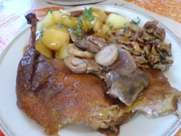 Rezept: Entenbraten mit Waldpilzgemüse Bild Nr. 3 Entenbraten mit Waldpilzgemüse - Rezept - Bild Nr. 3