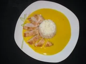 Kürbis-Curry Hähnchen mit Reis - Rezept